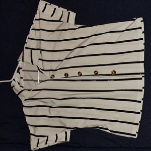 Strip Printed front button blouse